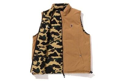 A BATHING APE Men's 1ST CAMO REVERSIBLE DOWN VEST JACKET A BATHING APE Men's 1ST CAMO REVERSIBLE DOWN VEST JACKET