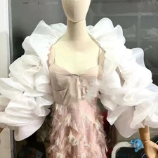 Women Wedding Dress Wraps Shawl Gloves Sleeve Bridal Cape Opera Evening Costume