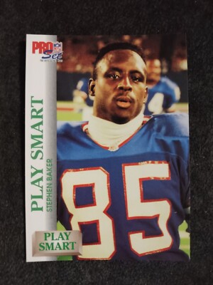 1992 Pro Set 2nd Series STEPHEN BAKER #694 NY Giants Play Smart Football Card