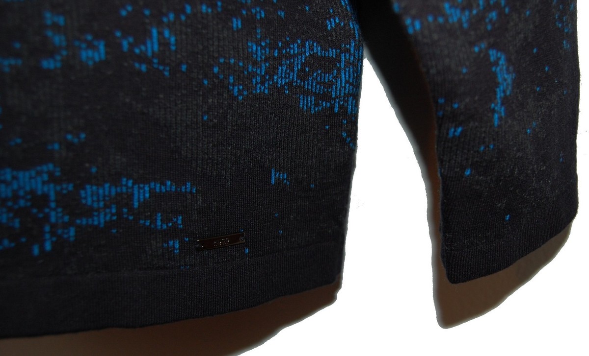 Hugo Boss Blue Black Logo Long Sleeve Cotton Men