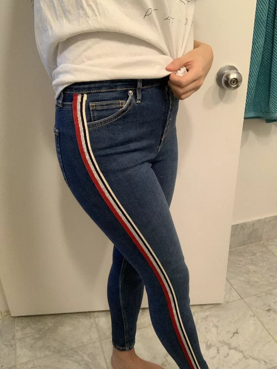 Jeans with diamante stripe shop