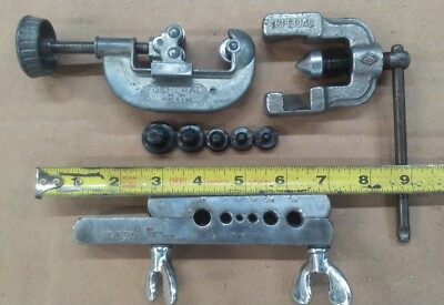 Vintage Double Flaring Tool Kit w/ Tubing Cutter Mixed Brands Imperial & General