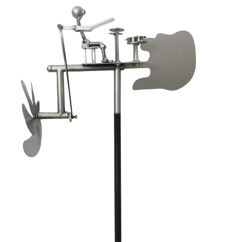 Drummer Windmill Garden Decor Handmade Metal Percussionist Music Guitar Windmill - Picture 11 of 21