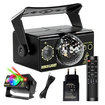 RGB Sound Activated Disco Ball Party Light with Timer & Auto Strobe Function