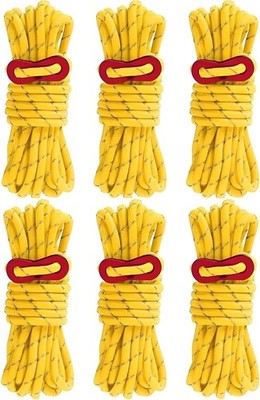 6 Pack 4mm Guy Lines Ultralight Tent Cords with Aluminum Adjuster Tensioner Rope