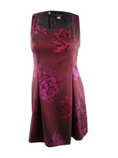 Tommy Hilfiger Women's Jacquard Fit & Flare Dress (4, Red) 192114600044