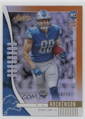 2019 Panini Absolute Orange Spectrum 60/75 TJ Hockenson #137 Rookie RC 13c1