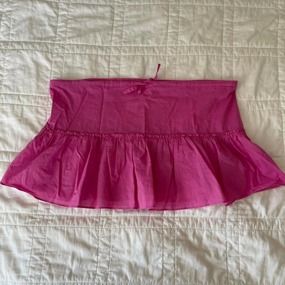 Victoria's Secret Y2k mcbling rosa tiro bajo minifalda talla L playa volantes Foto 4 de 4