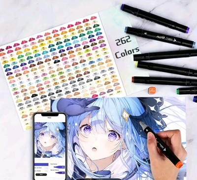 262 Colors Alcohol Markers Set, Dual Tips Blender Art Markers 