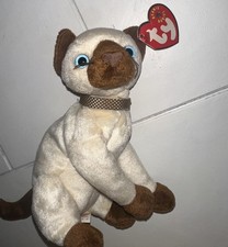 Siam the Siamese Cat - Ty Beanie Baby Cream, Brown, 2000, Plushie, Toy, Stuffed
