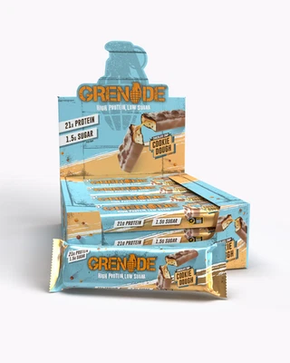 grenade protein bars cookie dough pack of 12 x 60g