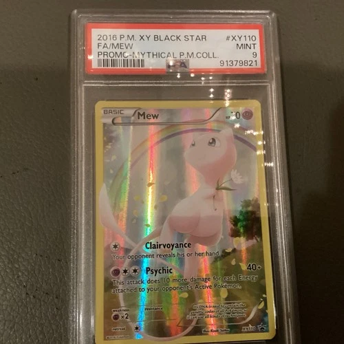 Graded PSA 9 2016 PM XY Black Star FA/Mew Promo - Mythical PM Coll #XY110