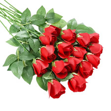 5Pcs Beautiful Red Soap Rose Artificial Flower Bouquet Wedding Party Decoration