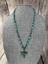 Collana perle ciondolo turchese pietre naturali sterling 925 YVONE CHRISTA CROSS