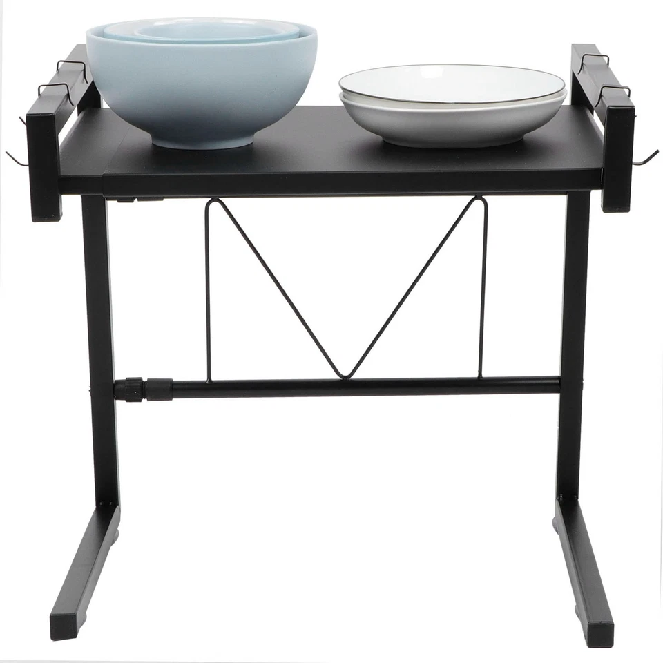 Schwarz Teleskop Mikrowelle Rack Küche Lagerung Regal Multifunktionale - Bild 4 von 4