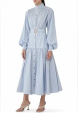 Zimmermann Stripe Utility Midi Dress Size AU1 NWOT