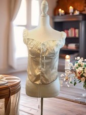 Lace up romantic Victorian fairy core peasant corset