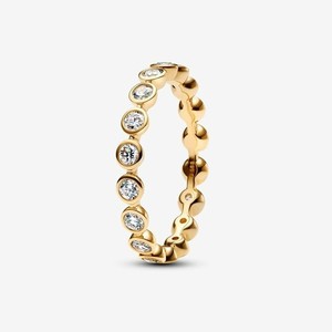 Authentic BRAND Pandora Era 14k Yellow Gold Plated Bezel Eternity Ring 153728C01-60