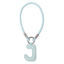 Initial Letter Keychain Cute Leather Keychains with Letter J for Bag Light Blue
