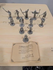 Set of 12 J.R.R. Tolkien Lord of the Rings Pewter Miniatures 1979 Elan Merch Inc