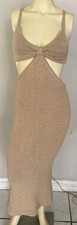 Cult Gaia Serita Light Brown Knit Maxi Dress Size Medium