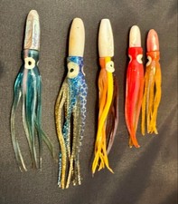 Squid-Shaped Fishing Lures Set of 5 for Bluefin Tuna, Cobia, Yellowtail, Used