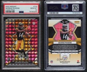 2022 Mosaic Rookies Pink Camo Prizm George Pickens #318 PSA 10 GEM MT Rookie RC