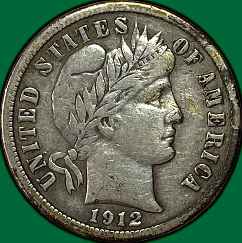 1912-D Barber Dime Choice Very Fine VF+ Coin #36618
