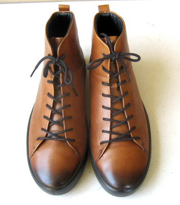 Ecco Danish Design mens boots size 46 / 12 Brown Leather Hi top sneakers MINT