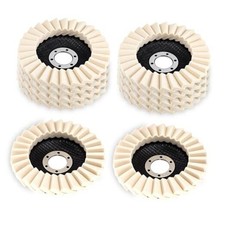 10 Pack Wool Felt Flap Disc Abrasives 4-1/2" x 7/8" Thicken Arbor Kit Buffing