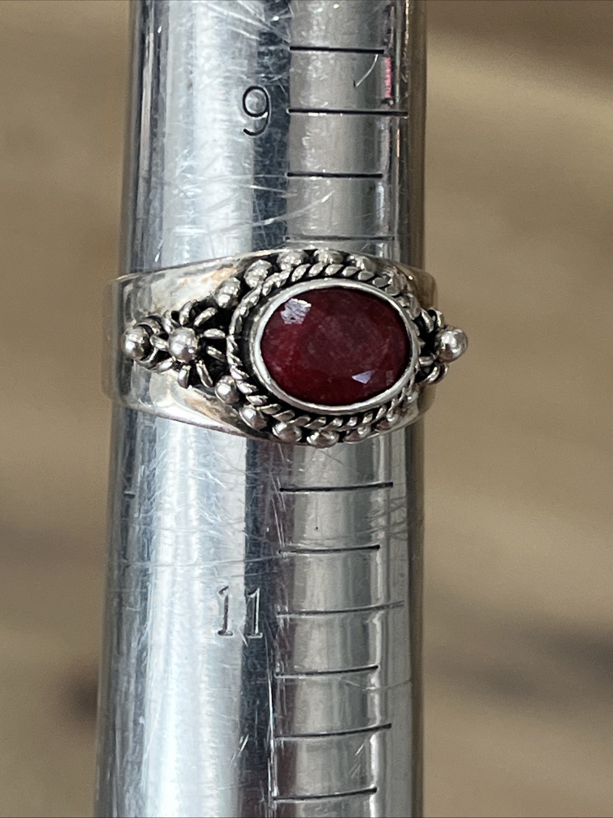 Robert Manse Sterling Silver .925 Ruby Ring Size … - image 8
