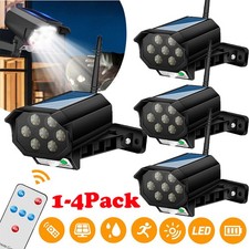 1/2/4Pack LED Solar Light Motion Sensor Security Fake Camera Lamp w/Solar Panel