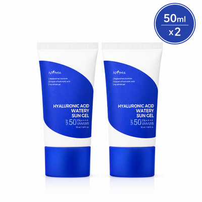 ISNTREE Hyaluronic Acid Watery Sun Gel SPF50+ PA++++ 50ml 2 Pack Korean Sunscree