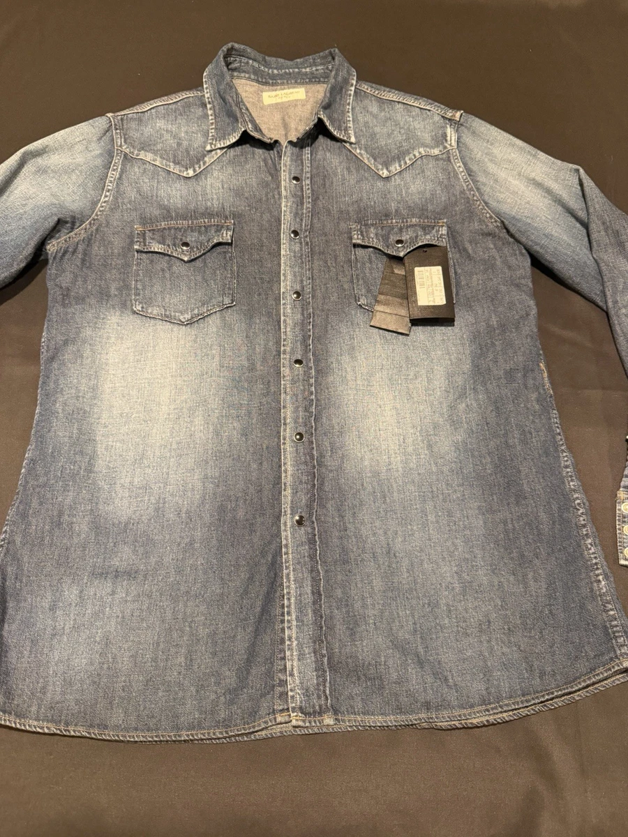Saint Laurent Long Sleeve Blue Shirts for Men for sale | eBay