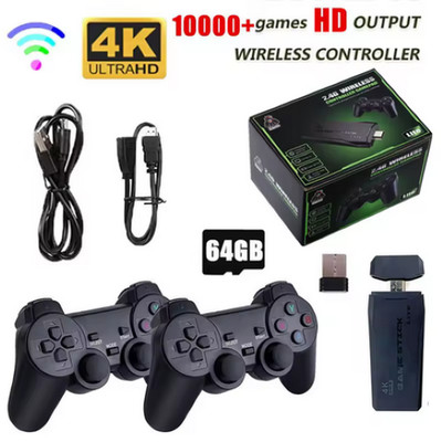 Videospielkonsole Retro-Spiele Game Stick 4K 10000 Spiele 32/64 GB