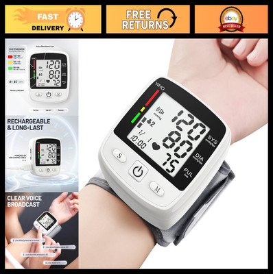 Digital Wrist Blood Pressure Monitor - Automatic Adjustable Cuff, 2 Users, 180 M