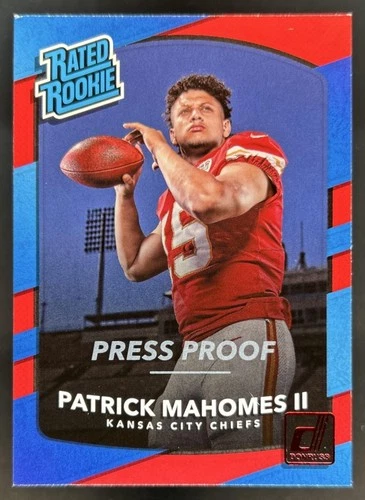 2017 Panini Donruss Patrick Mahomes II Press Proof Red RC Rated Rookie #327