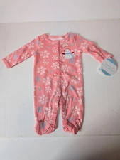 New Koala Baby Size Newborn Snowman Snowflake Winter Snap Sleeper Pjs Outfit