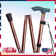 Adjustable Folding Walking Cane Aluminum Collapsible Travel Hiking Stick with Ti
