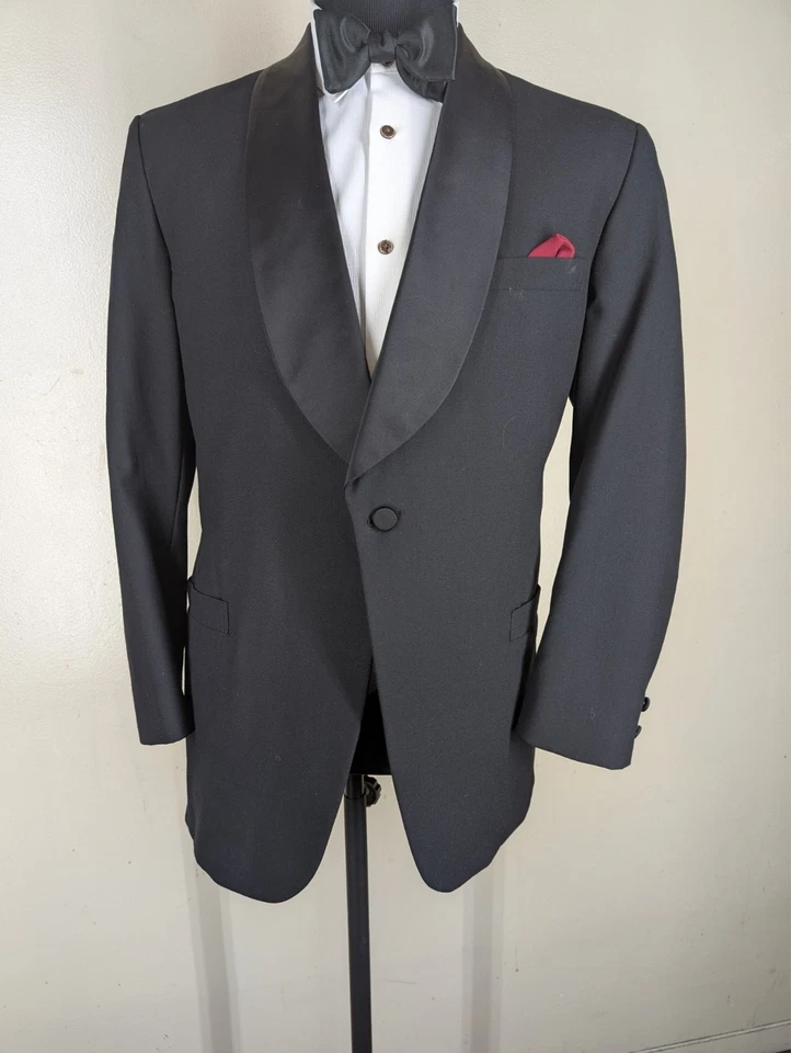 Brooks Brothers Vintage USA  100% Wool Tuxedo With Flat Front Pants US Size 44 R - Image 3 of 4