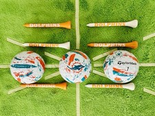Taylormade NFL Miami Dolphins Speedsoft Ink 3 Golf Balls One Sleeve