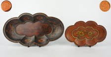 2x Antique Chinese Rose Wooden Plate Genuine Antique Seal c1884 QING