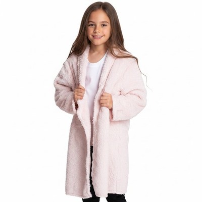 Mad Dog Sherpa Fleece Cardigans for Girls 5-12 Y, Cozy Kids Winter Fall Sweater 