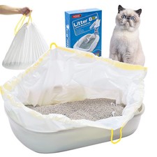 Cat Litter Box Liners Jumbo 45 x 18 inch Heavy Duty Drawstring Bags 20 Count