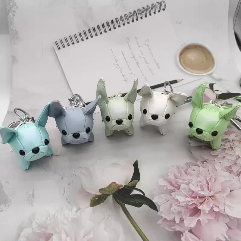 Chaveiro fofo buldogue francês bolsa de cachorro pingente de berloque de carro adorável presente de cachorro L34cm - Imagem 4 de 4