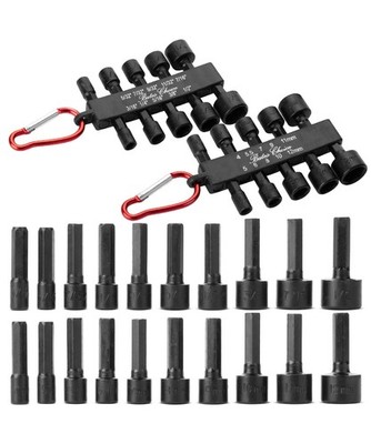 Bates Choice Power Nut Driver Set, 20 pcs, Metric & SAE, 1/4'' Hex Shank,... 