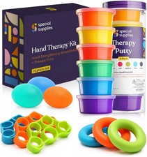 Physical Hand Therapy Putty Kit, Finger Exercisers, Hand Strengtheners, 15 Set G
