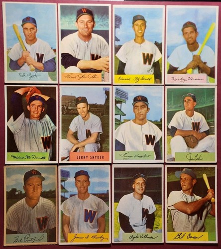 Vintage 1954 Bowman Old Baseball 12-card Lot *High Grade* Washington Senators - 第 1/6 張圖片