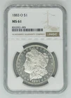 1883-O Morgan Silver $1 Dollar Coin Toned Rev NGC MS 61 (DMPL/Proof Like)