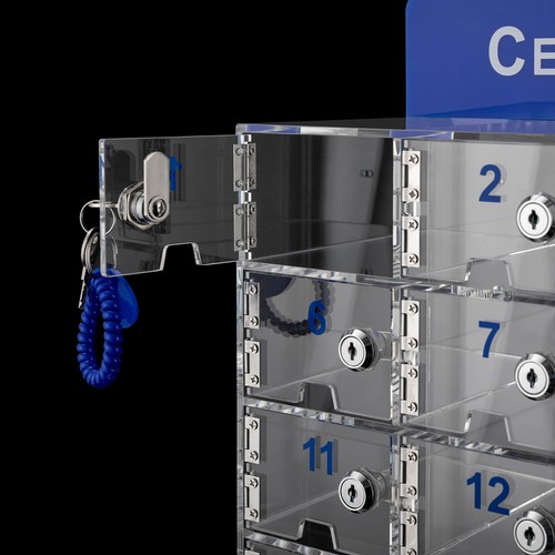 Acrylic Cell Phone Lock Box 30-slot Cell Phones Storage Cabinet With Locks &Keys - Picture 3 of 13
